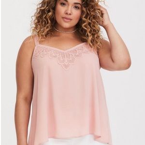 Torrid Blush Georgette Lace Swing Cami